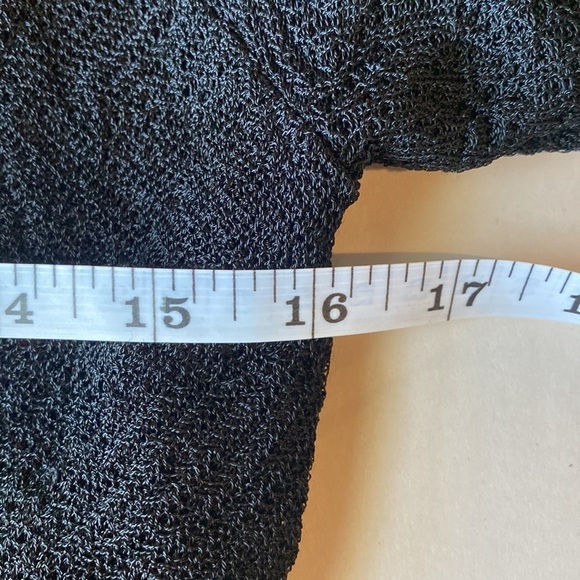 EILEEN FISHER Black Open Front Knitted Cardigan, Size MP - Picture 7 of 7